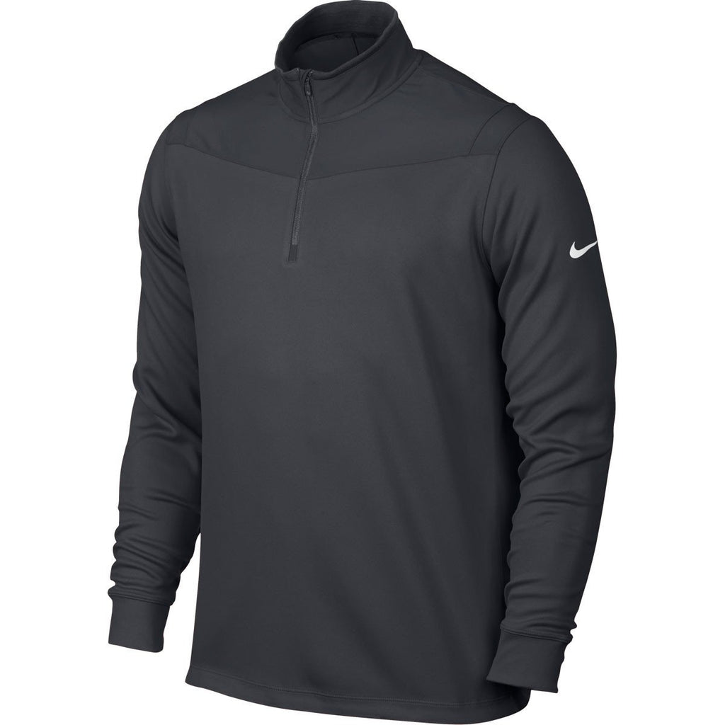 Nike Men's Dark Grey/Dark Grey Dri-Fit Half Zip Long Sleeve Top