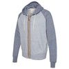 Weatherproof Men's Light Blue/Navy Marled Raglan Full-Zip Sweatshirt