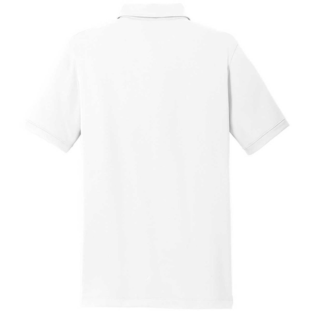 Nike Men's White Dri-FIT Solid Icon Pique Polo