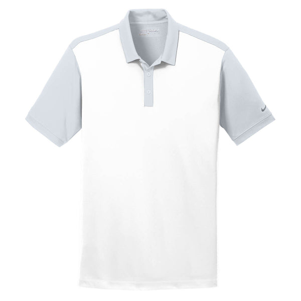 Nike Golf Men's White/Grey Dri-FIT Colorblock Icon Polo