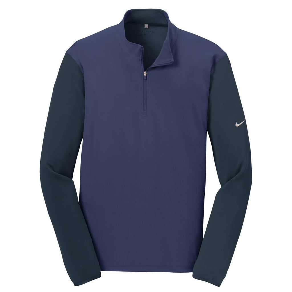 Logo Nike Golf Men's Dark Navy/Obsidian Dri-FIT Mix Half Zip Pullover