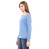 Bella + Canvas Women's Blue Triblend Wide Neck Sweatshirt