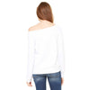 Bella + Canvas Women's Solid White Triblend Wide Neck Sweatshirt