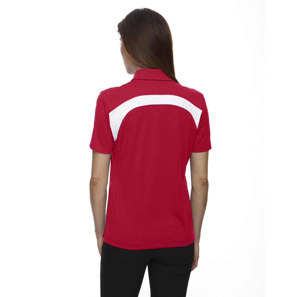 Extreme Women's Classic Red Eperformance Colorblock Textured Polo