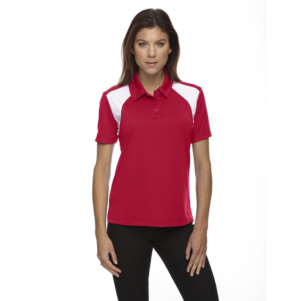 Extreme Women's Classic Red Eperformance Colorblock Textured Polo