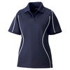 Extreme Women's Classic Navy Eperformance Velocity Snag Protection Colorblock Polo with Piping