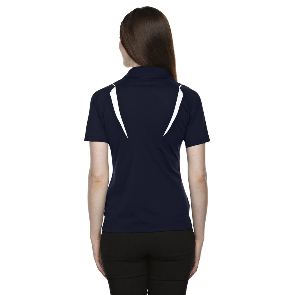 Extreme Women's Classic Navy Eperformance Velocity Snag Protection Colorblock Polo with Piping