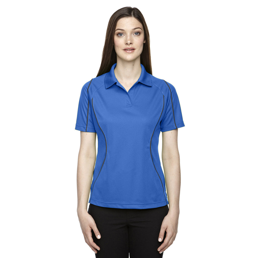 Extreme Women's Light Nautical Blue Eperformance Velocity Snag Protection Colorblock Polo with Piping