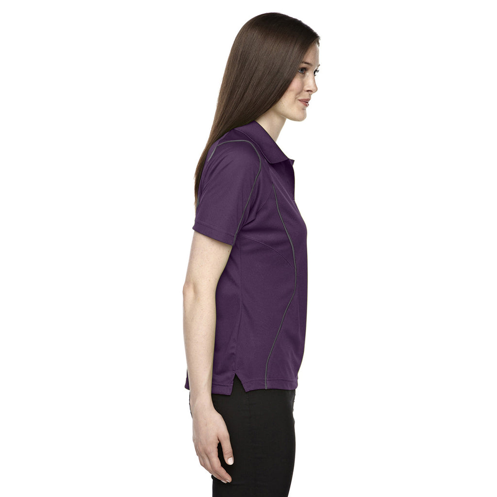 Extreme Women's Mulbery Purple Eperformance Velocity Snag Protection Colorblock Polo with Piping