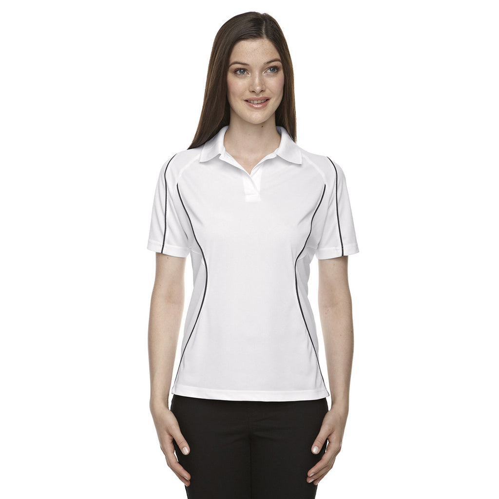 Extreme Women's White Eperformance Velocity Snag Protection Colorblock Polo with Piping