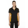 Extreme Women's Black/Campus Gold Eperformance Fuse Snag Protection Plus Colorblock Polo