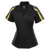 Extreme Women's Black/Campus Gold Eperformance Strike Colorblock Snag Protection Polo
