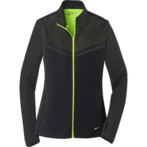 Nike Golf Women's Black/Chartreuse ThermaFIT Hypervis FullZip Jacket