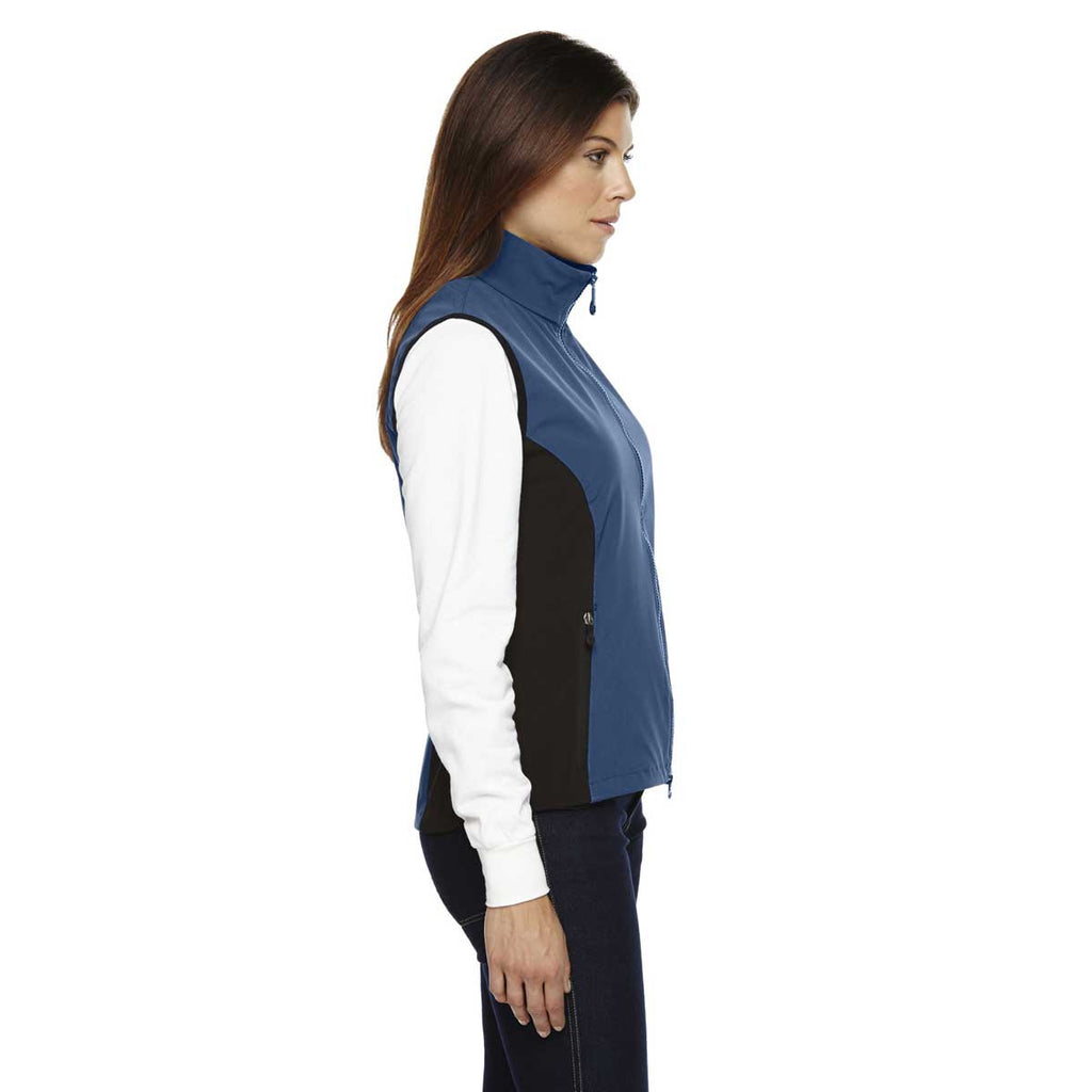 North End Women's' Regata Blue Three-Layer Light Bonded Performance Soft Shell Vest