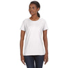 Anvil Women's White Midweight Mid-Scoop T-Shirt