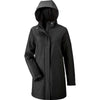 North End Women's Black City Textured Three-Layer Fleece Bonded Soft Shell Jacket