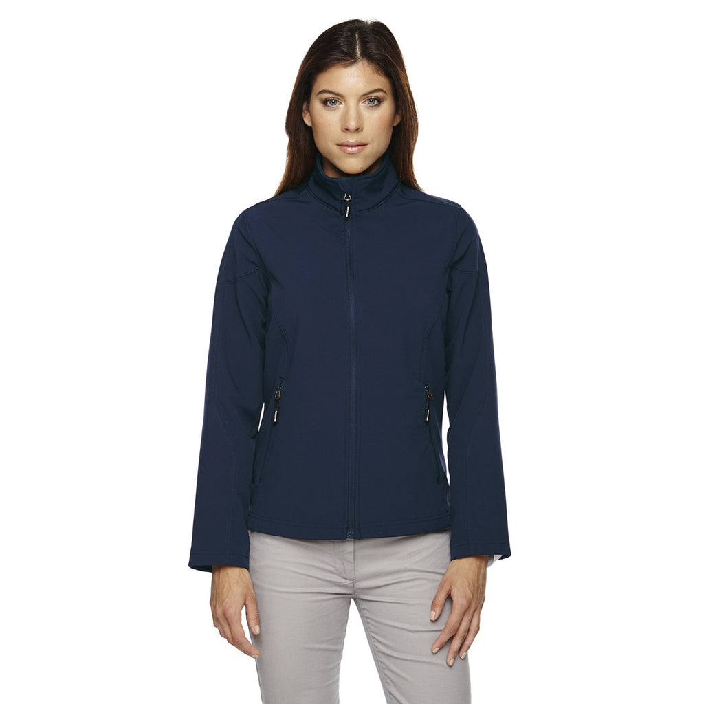 Core 365 Women's Classic Navy Cruise Two-Layer Fleece Bonded Soft Shell Jacket