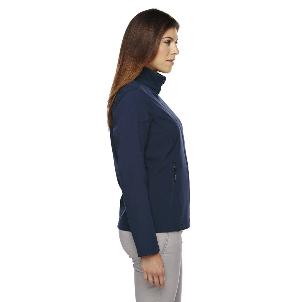 Core 365 Women's Classic Navy Cruise Two-Layer Fleece Bonded Soft Shell Jacket