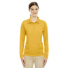 Core 365 Women's Campus Gold Pinnacle Performance Long-Sleeve Pique Polo