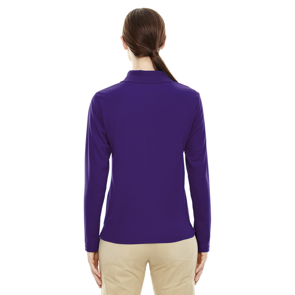 Core 365 Women's Campus Purple Pinnacle Performance Long-Sleeve Pique Polo