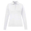Core 365 Women's White Pinnacle Performance Long-Sleeve Pique Polo