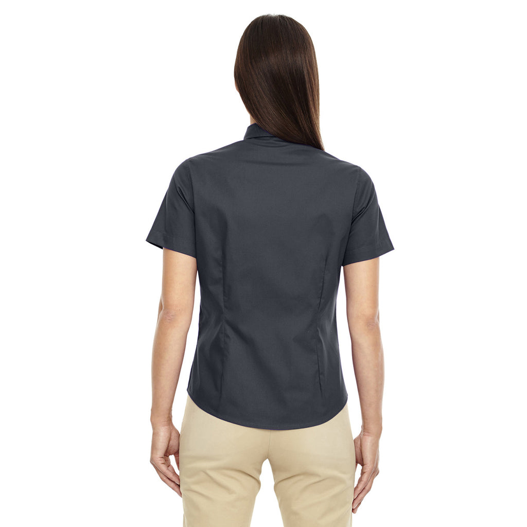 Core 365 Women's Carbon Optimum Short-Sleeve Twill Shirt