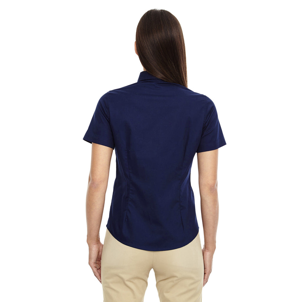 Core 365 Women's Classic Navy Optimum Short-Sleeve Twill Shirt