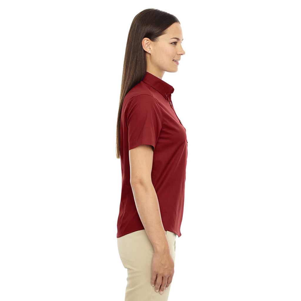 Core 365 Women's Classic Red Optimum Short-Sleeve Twill Shirt