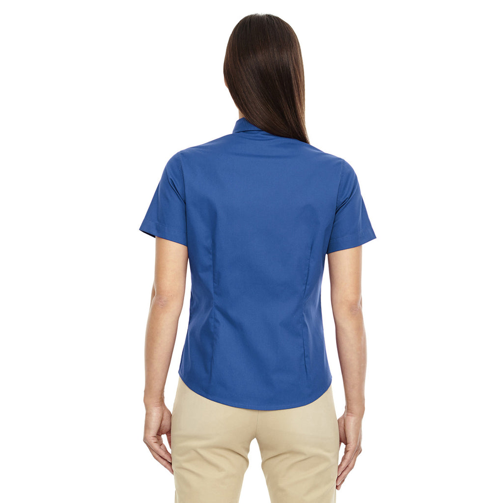 Core 365 Women's True Royal Optimum Short-Sleeve Twill Shirt
