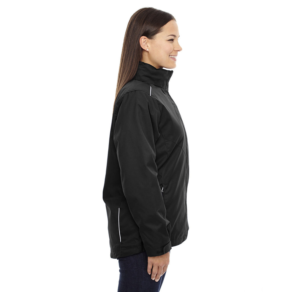 Core 365 Women's Black Region 3-in-1 Jacket with Fleece Liner