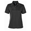 Core 365 Women's Black/Carbon Motive Performance Pique Polo with Tipped Collar