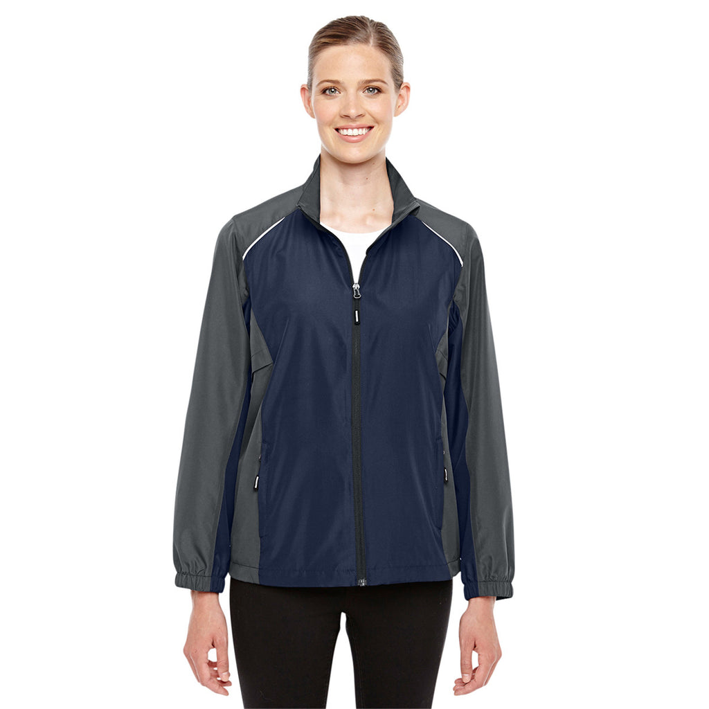 Core 365 Women's Classic Navy/Carbon Stratus Colorblock Lightweight Jacket