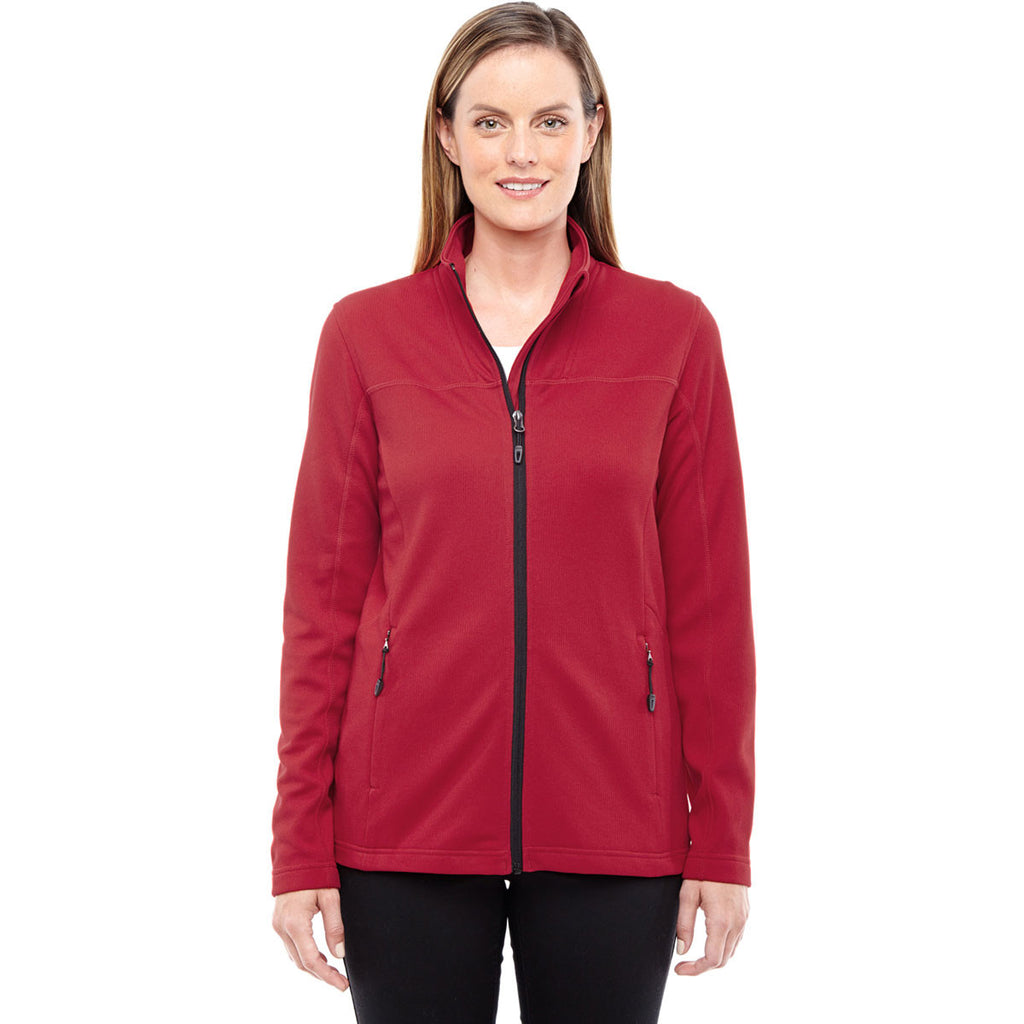 North End Women's Classic Red/Black Performance Fleece Jacket