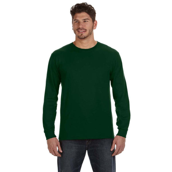 Anvil Men's Forest Green Midweight LongSleeve TShirt