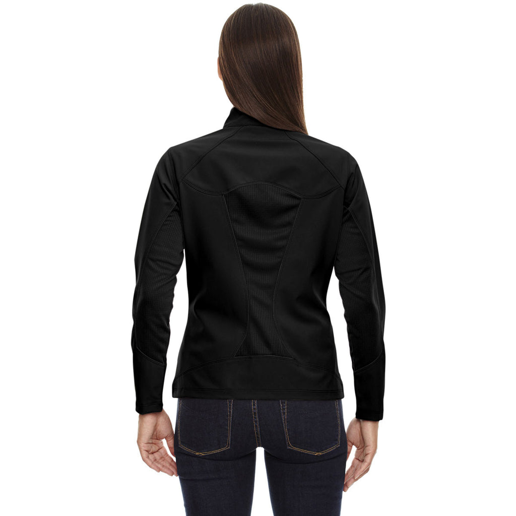 North End Women's Black Three-Layer Light Bonded Soft Shell Jacket