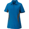 North End Women's Olympic Blue Serac Performance Zippered Polo