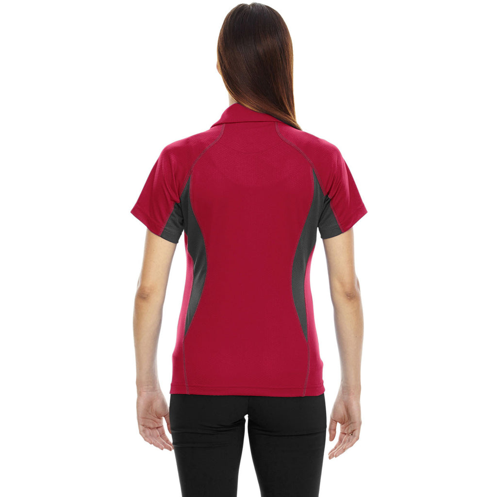 North End Women's Olympic Red Serac Performance Zippered Polo