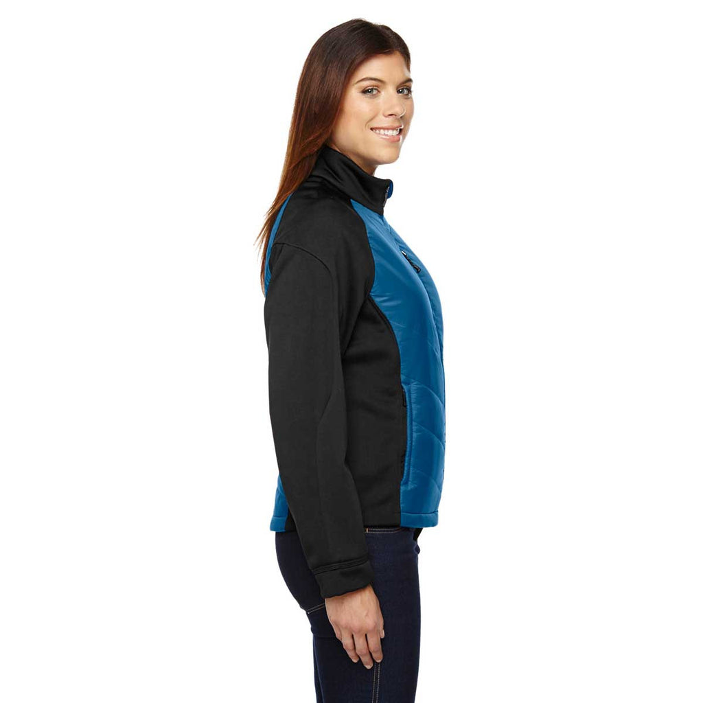 North End Women's Olympic Blue Epic Insulated Hybrid Bonded Fleece Jacket