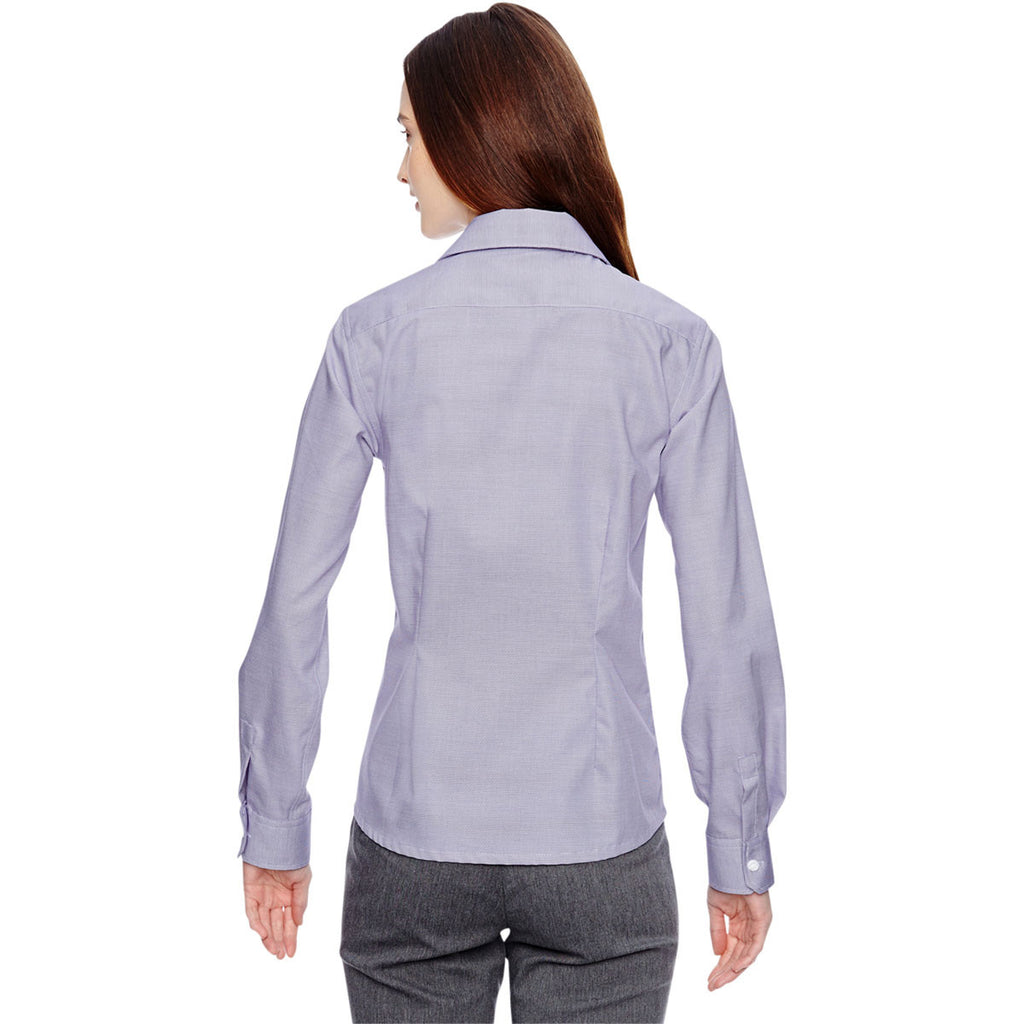 North End Women's Royal Purple Precise Two-Ply 80'S Dobby Taped Shirt