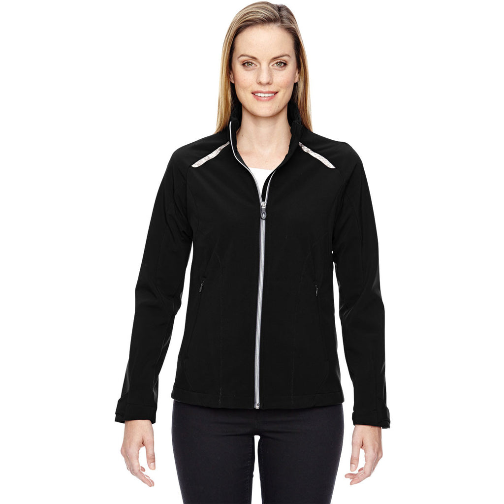 North End Women's Black Jacket with Laser Stitch Accents