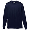 Augusta Sportswear Men's Navy Wicking Long-Sleeve T-Shirt