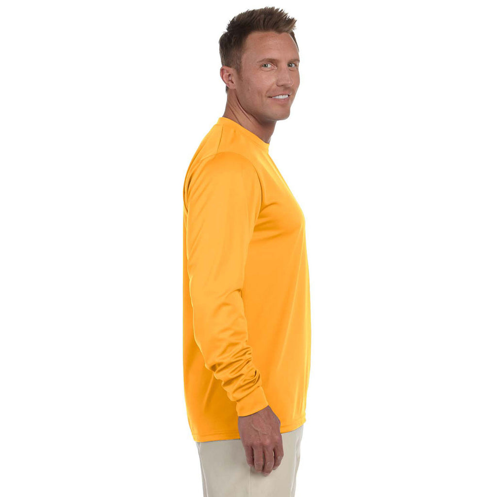 Augusta Sportswear Men's Gold Wicking Long-Sleeve T-Shirt