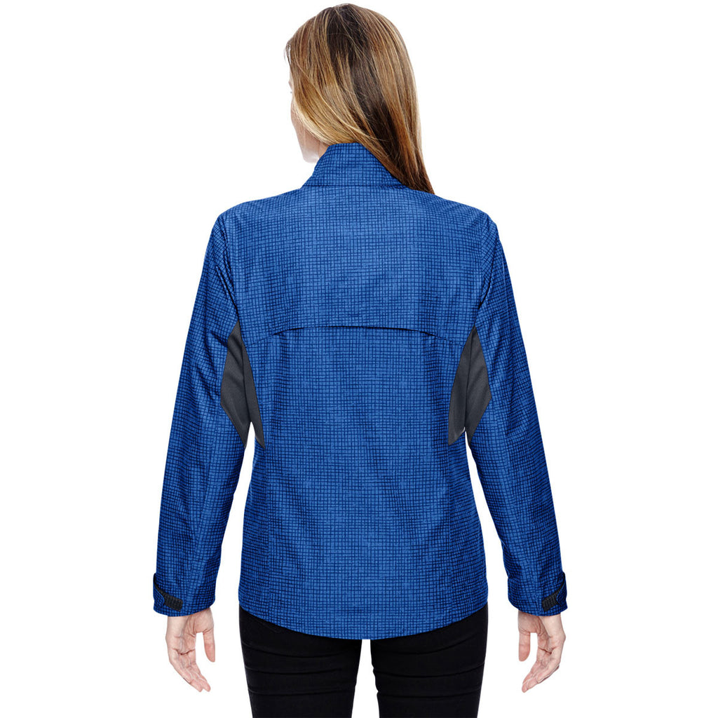 North End Women's Nautical Blue Interactive Sprint Printed Jacket