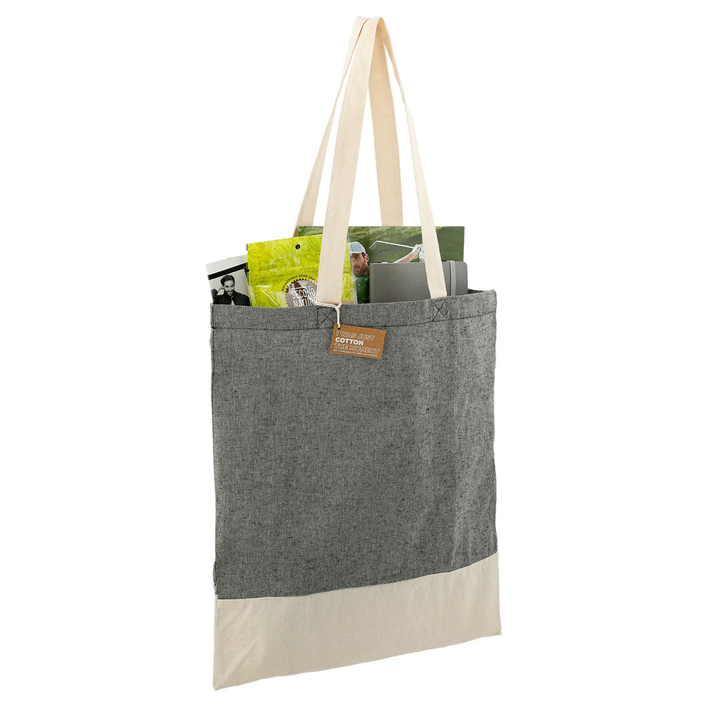 Leed's Black Split Recycled 5oz Cotton Twill Convention Tote