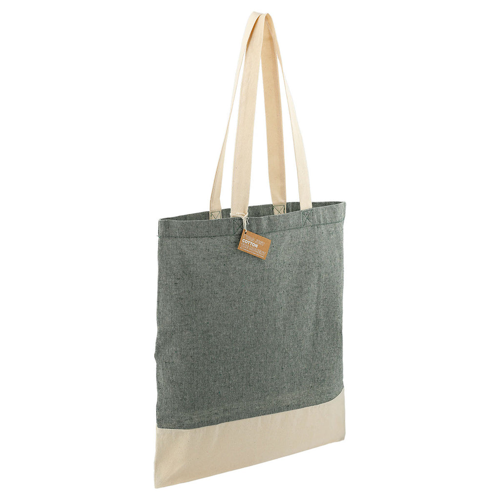 Leed's Dark Green Split Recycled 5oz Cotton Twill Convention Tote