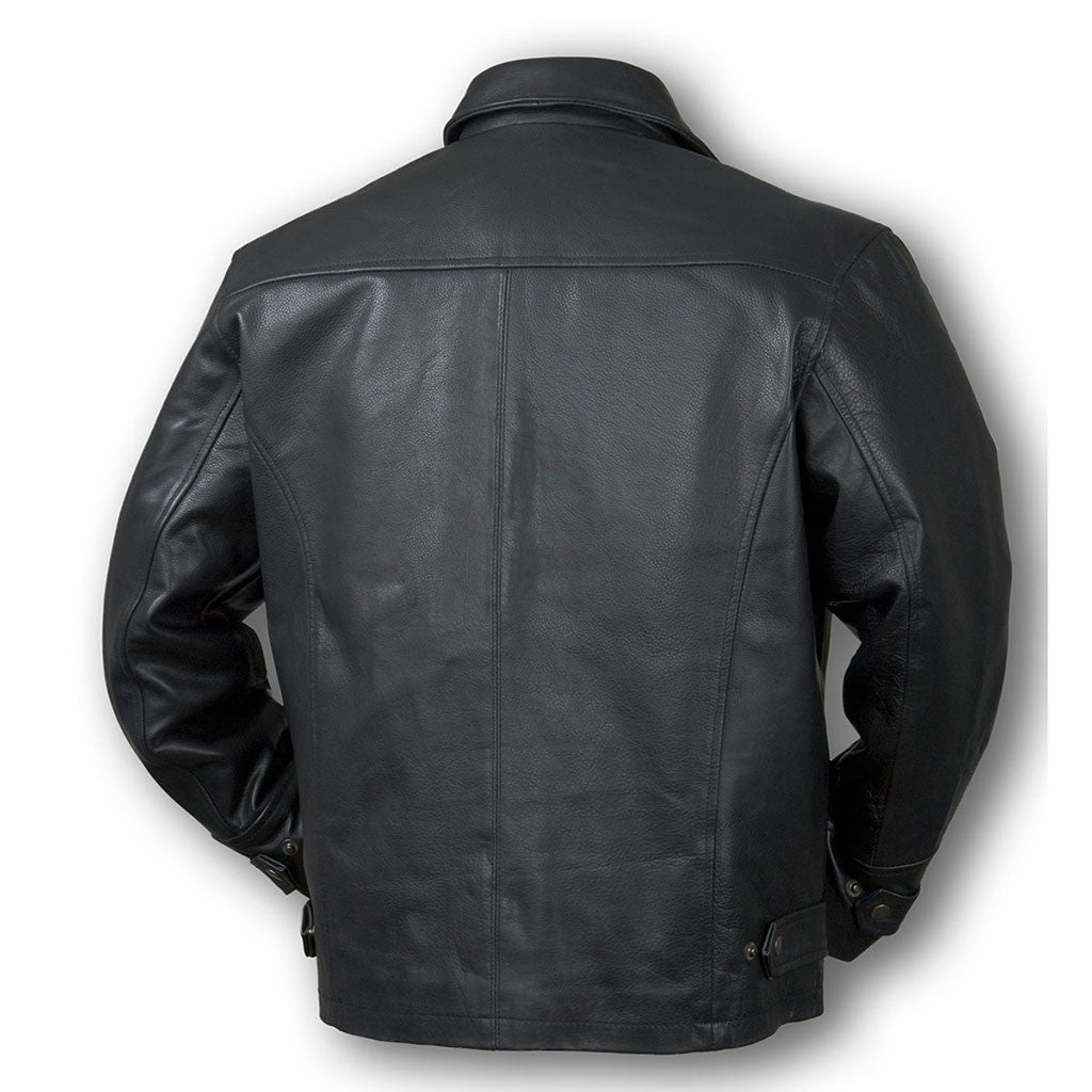 Burk's Bay Men's Black Classic Italian Driving Jacket