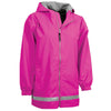 Charles River Youth Hot Pink/Reflective New Englander Rain Jacket