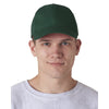 UltraClub Men's Forest Green Classic Cut Brushed Cotton Twill Structured Cap