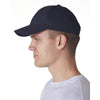 UltraClub Men's Navy Classic Cut Brushed Cotton Twill Structured Cap