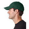 UltraClub Men's Forest Green Classic Cut Brushed Cotton Twill Unstructured Cap